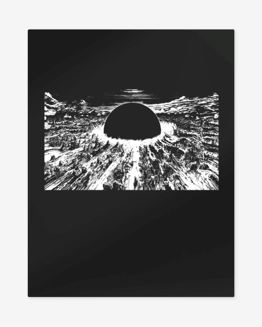 Print metalico Negro de Neo Tokyo destruction