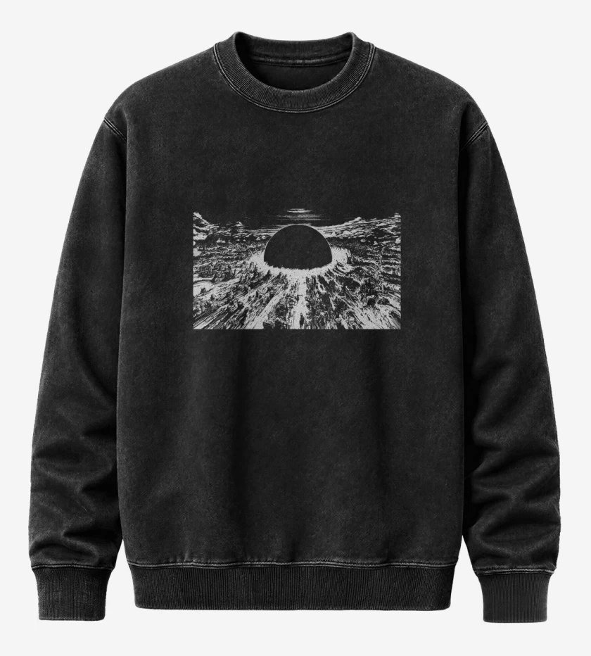 Poleron Polo Acid Wash Negro de Neo Tokyo destruction