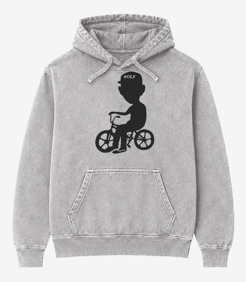 Poleron Canguro Acid Wash Gris Melange de The Creator