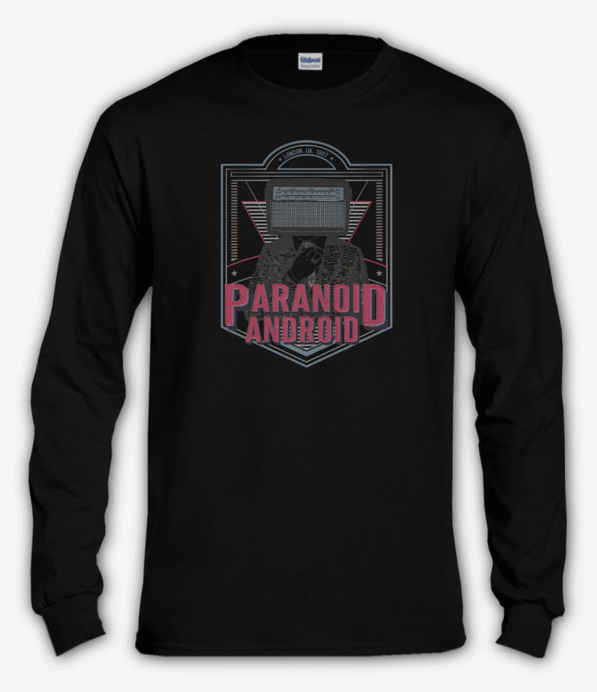 Polera manga larga Negro de Paranoid Android