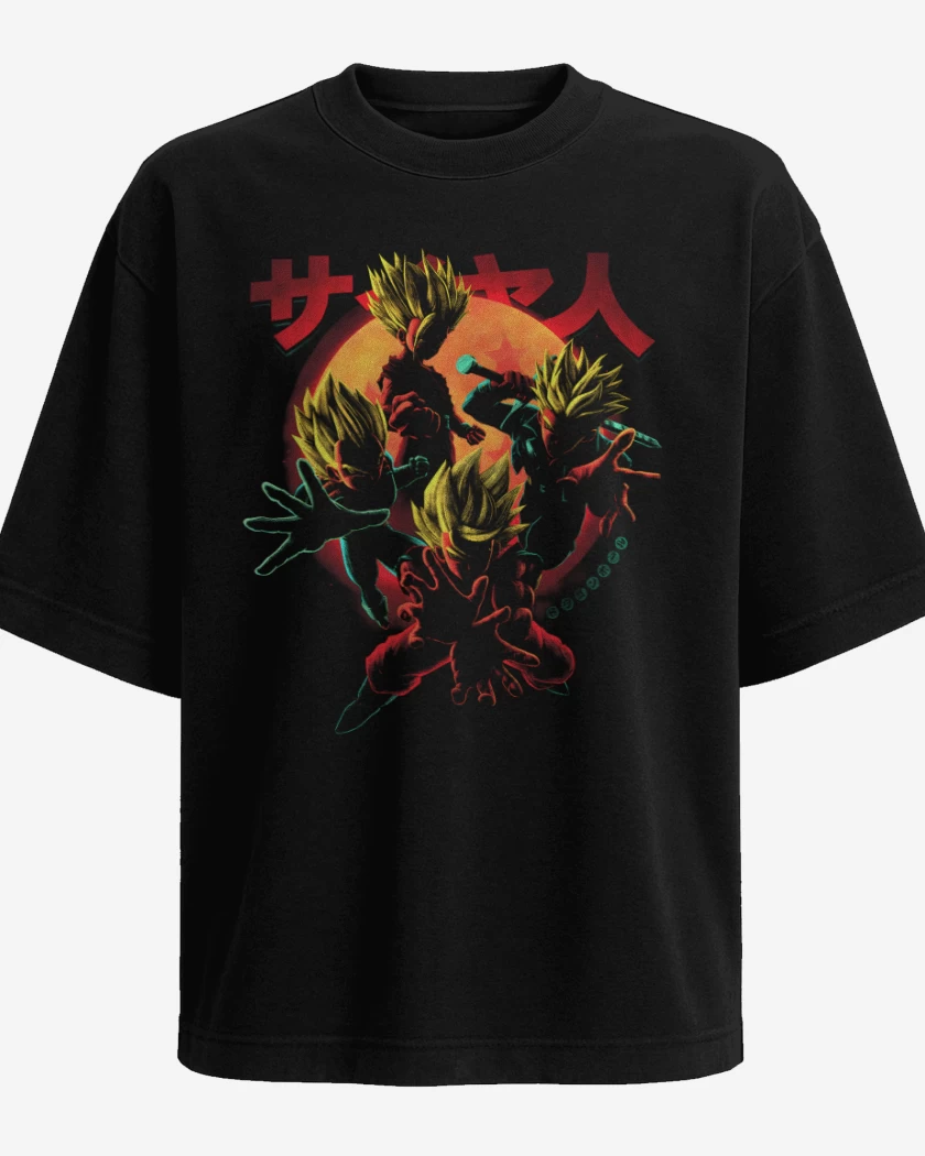 Polera Oversize Negro de Saiyas clasicos