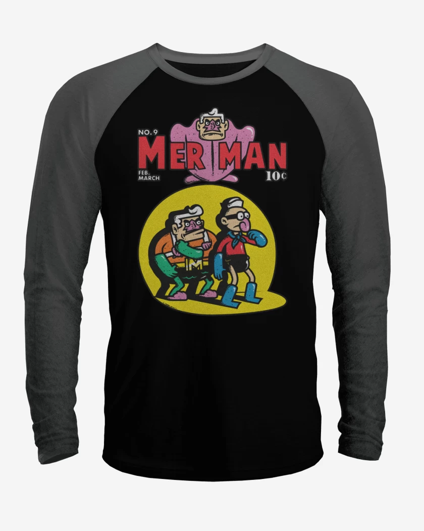 Polera Raglan Sirenoman y Chico Percebe