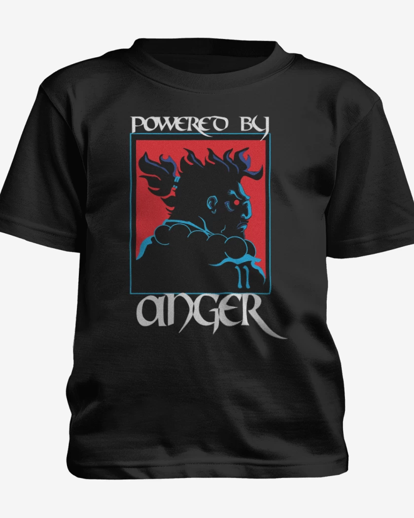 Polera de niño Negro de Powered by anger