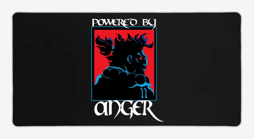 Mouse pad Gamer Powered by anger