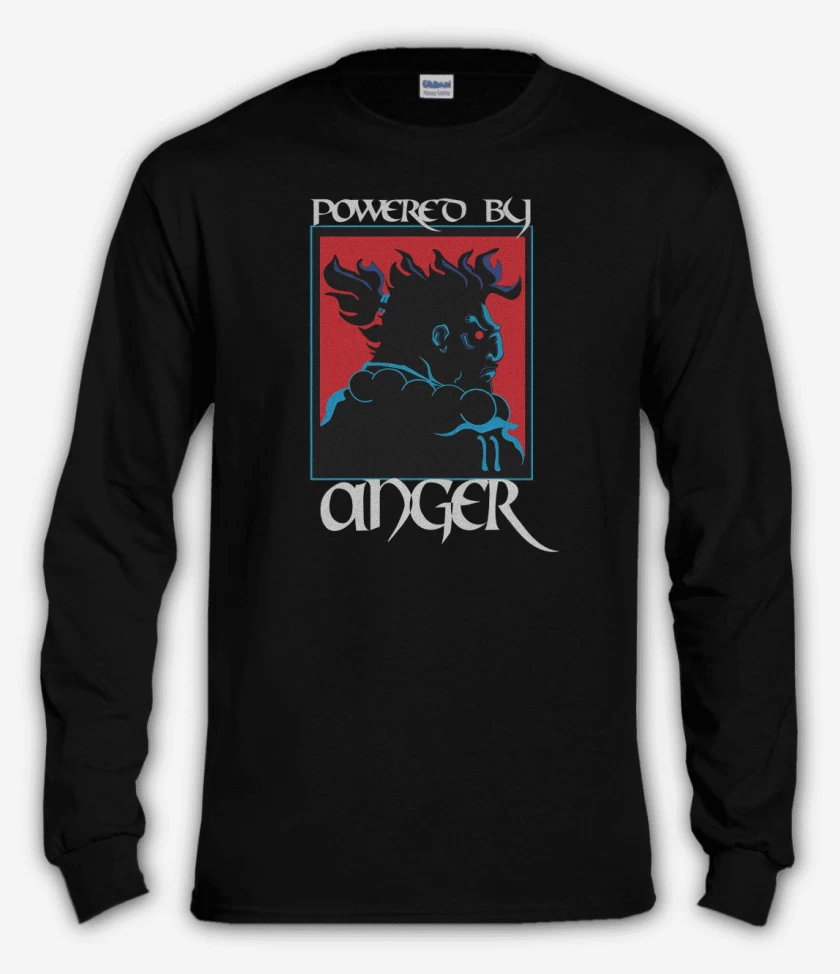 Polera manga larga Negro de Powered by anger