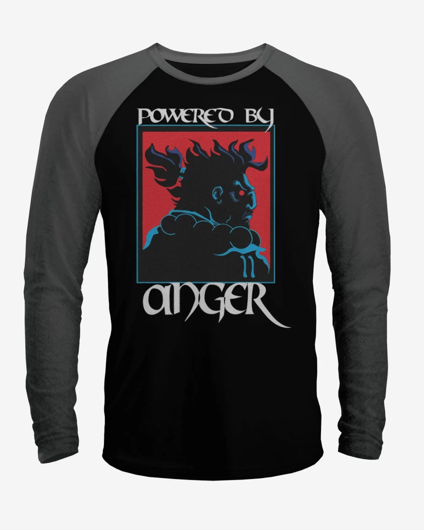 Polera Raglan Powered by anger
