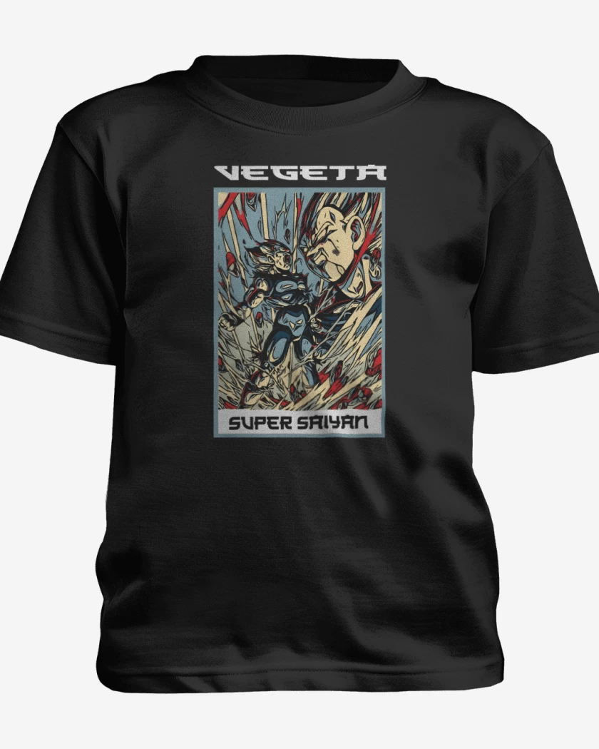 Polera de niño Negro de Vegeta Super Saiyan