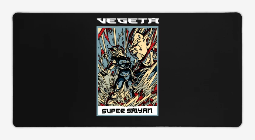 Mouse pad Gamer Negro de Vegeta Super Saiyan