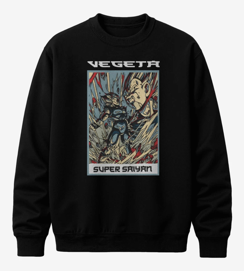Poleron polo Negro de Vegeta Super Saiyan
