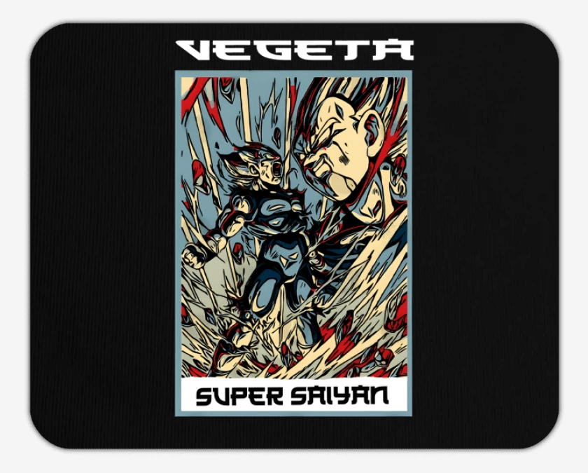 Mousepad Negro de Vegeta Super Saiyan