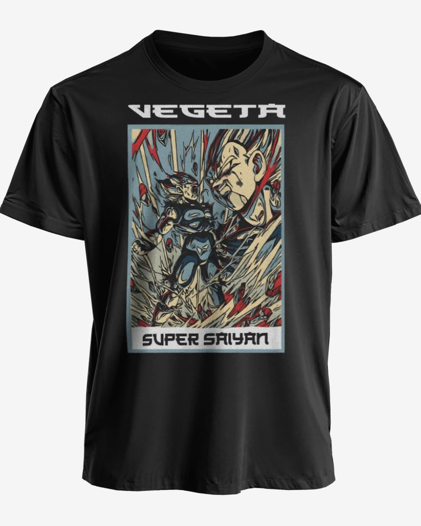 Polera premium Negro de Vegeta Super Saiyan