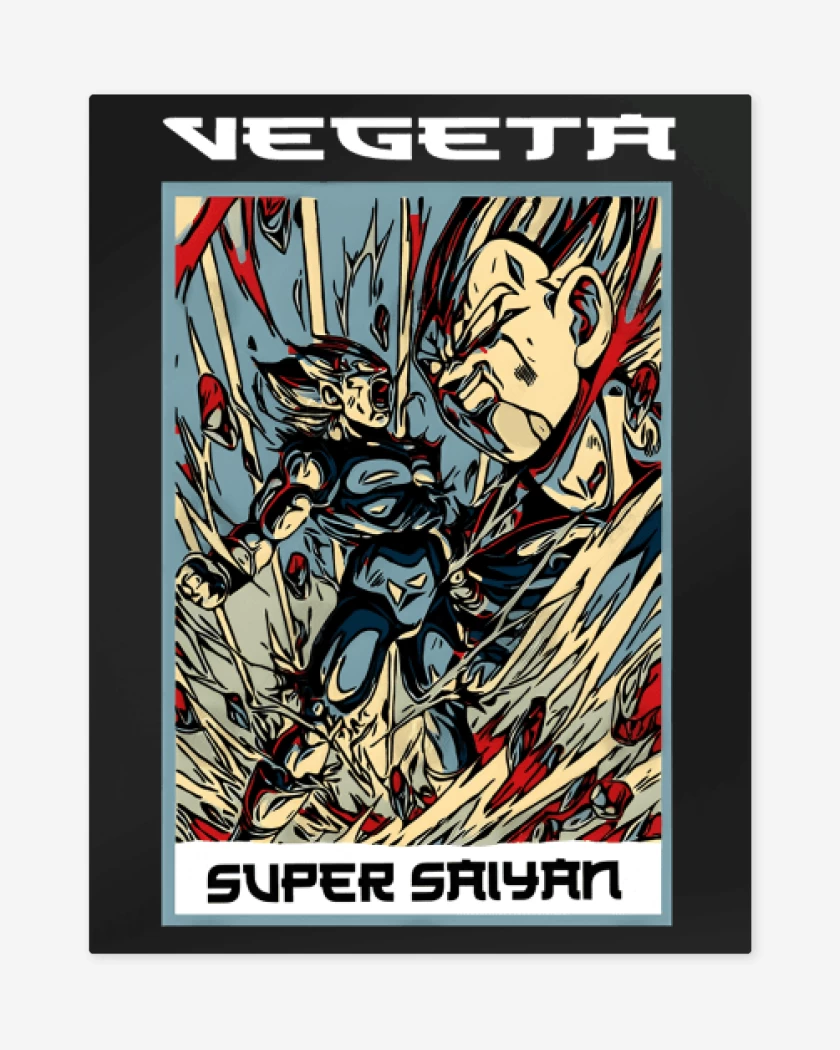 Print metalico Negro de Vegeta Super Saiyan