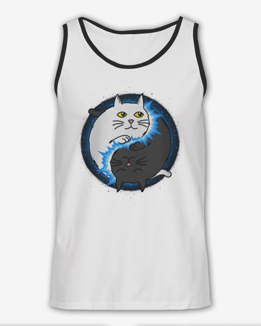 Sudadera Blanco de Yin Yang cat