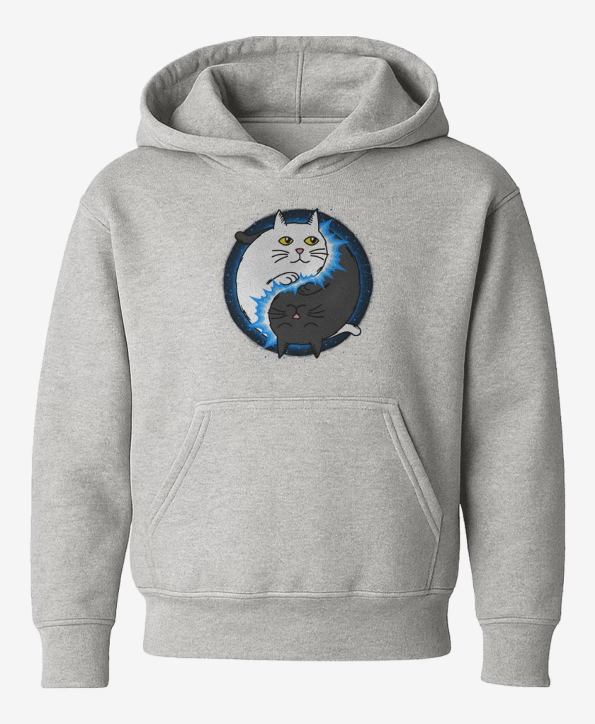 Poleron de niño Gris Melange de Yin Yang cat