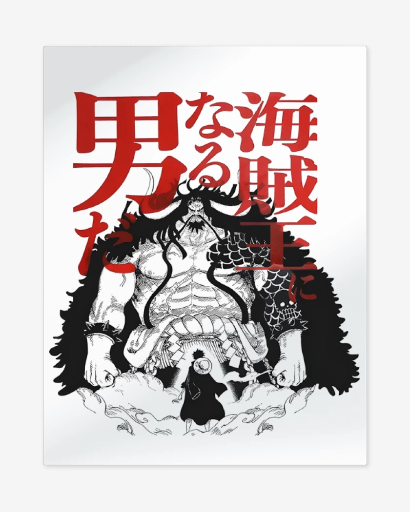 Print metalico Blanco de Kaido vs Luffy