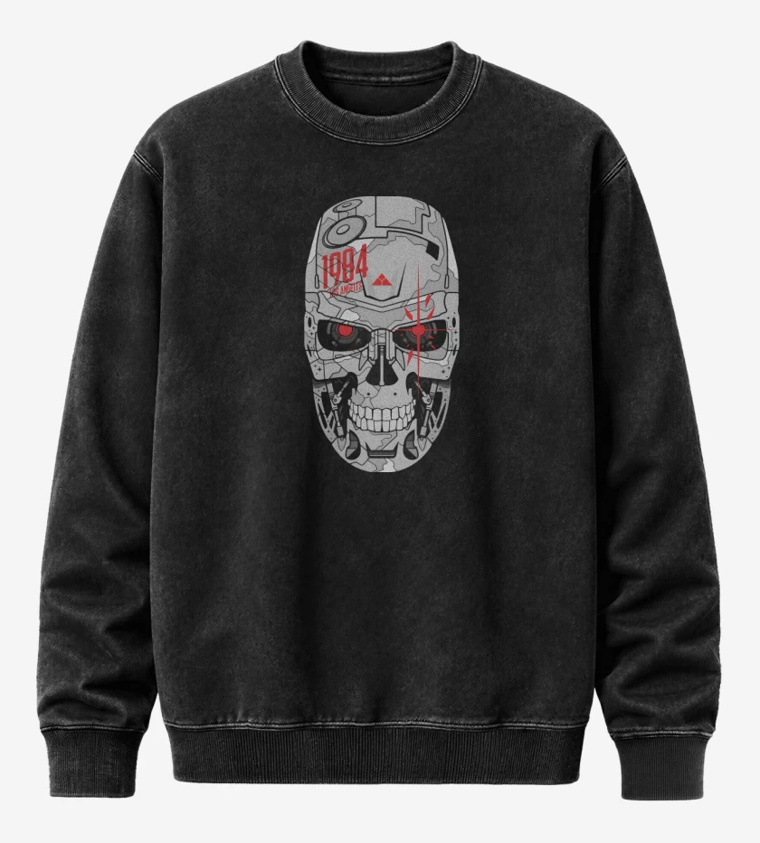 Poleron Polo Acid Wash Negro de Amenaza del 84
