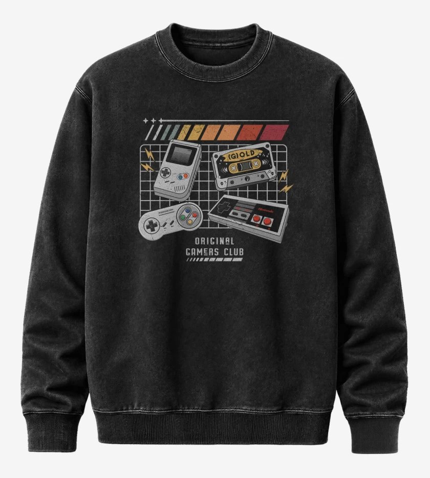 Poleron Polo Acid Wash Negro de Original Gamers Club