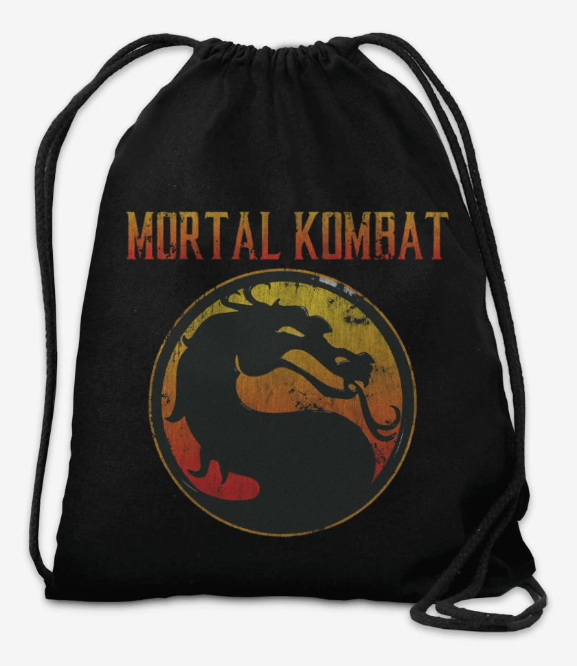 Mochila Negro de Mortal Kombat logo