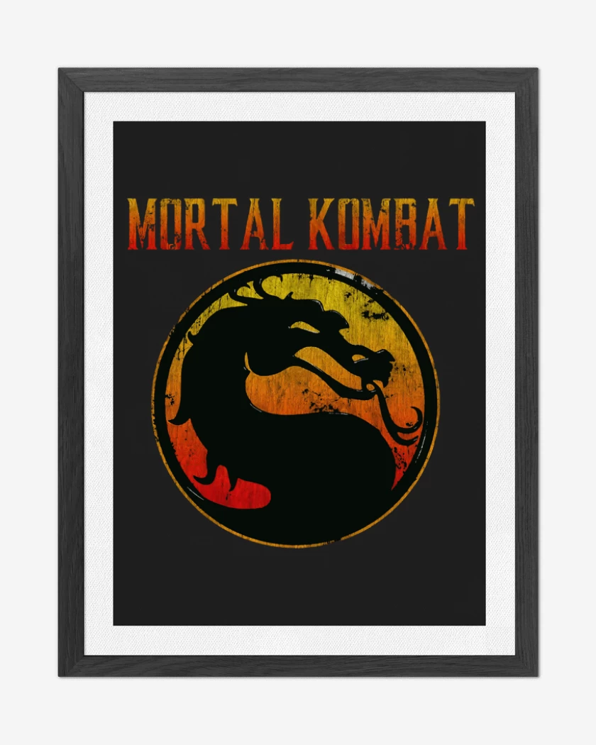 Cuadro decorativo Negro de Mortal Kombat logo