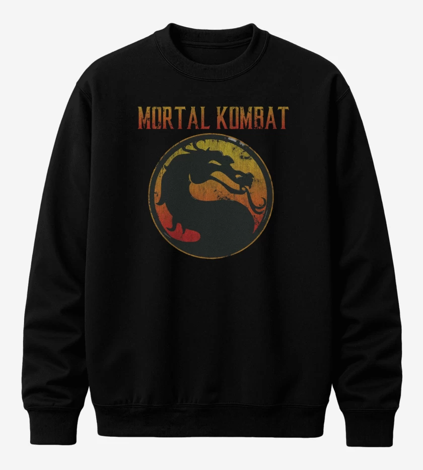 Poleron polo Negro de Mortal Kombat logo