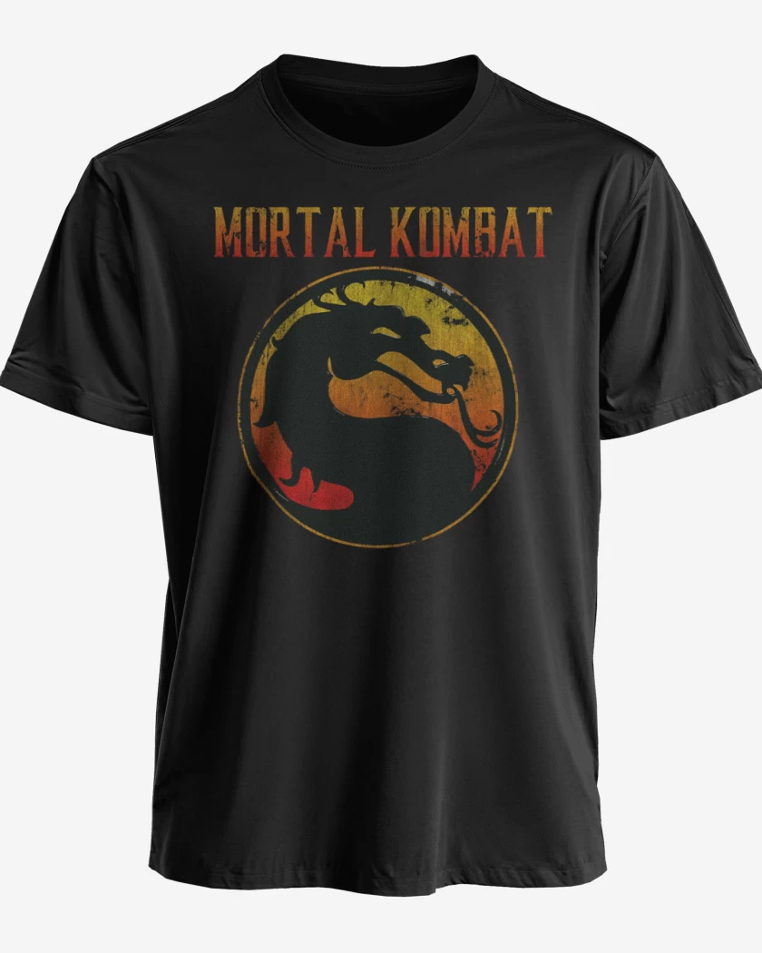 Polera premium Negro de Mortal Kombat logo