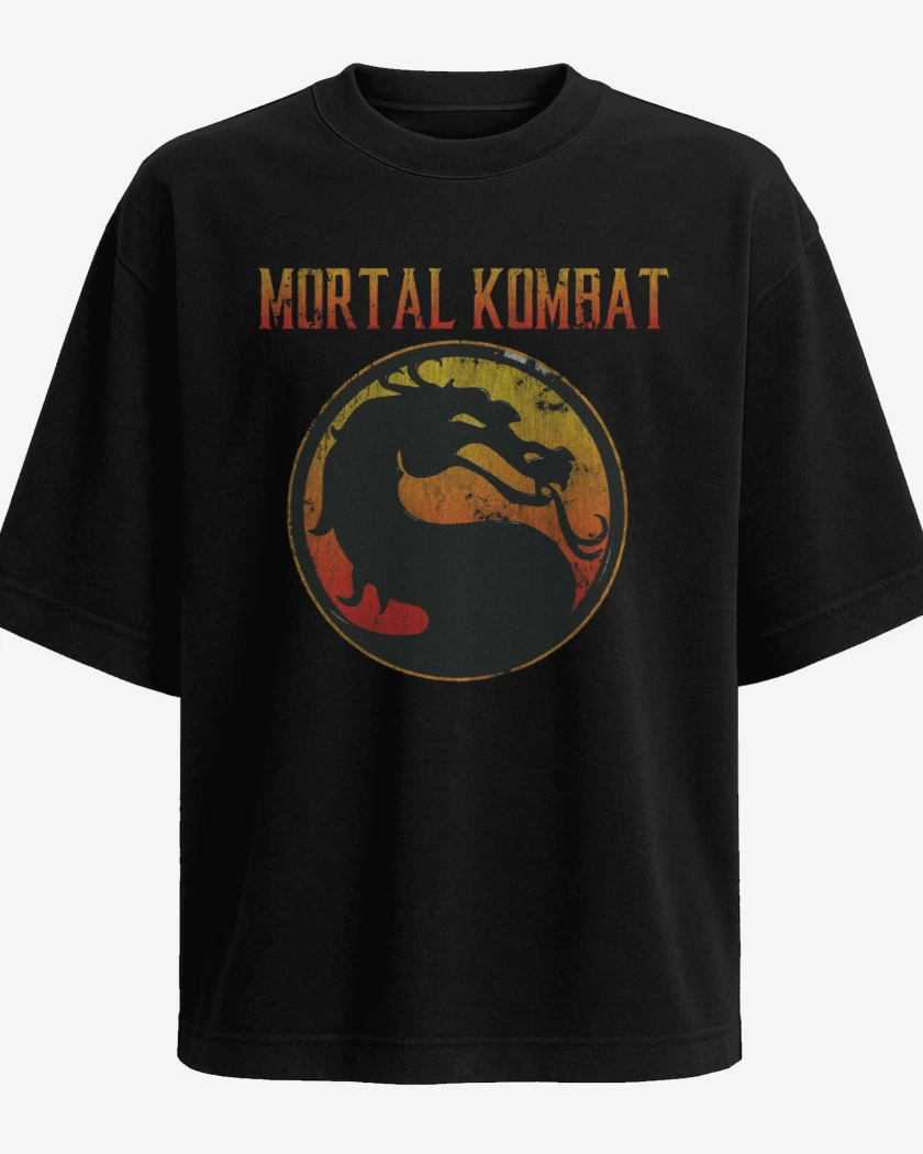 Polera Oversize Mortal Kombat logo