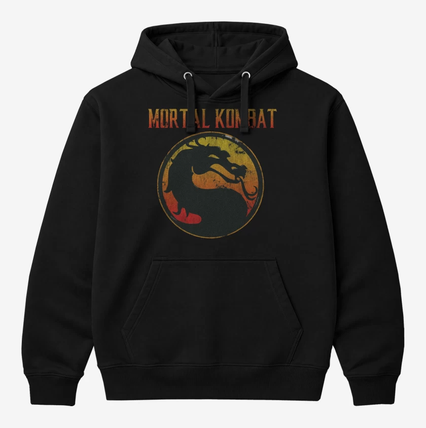 Polerón Canguro Negro de Mortal Kombat logo