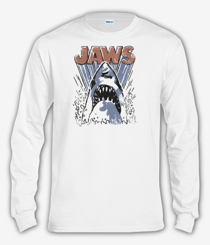 Polera manga larga Blanco de Jaws