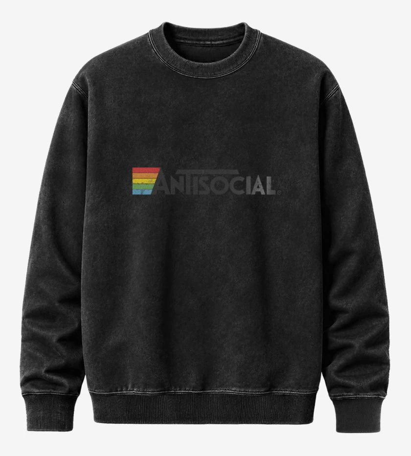 Poleron Polo Acid Wash Negro de Antisocial
