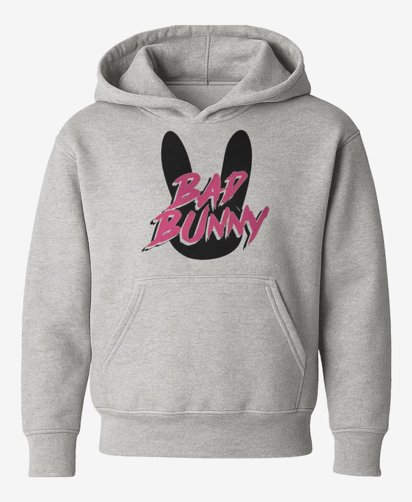 Poleron de niño Gris Melange de Bad Bunny