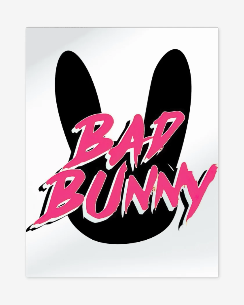 Print metalico Blanco de Bad Bunny