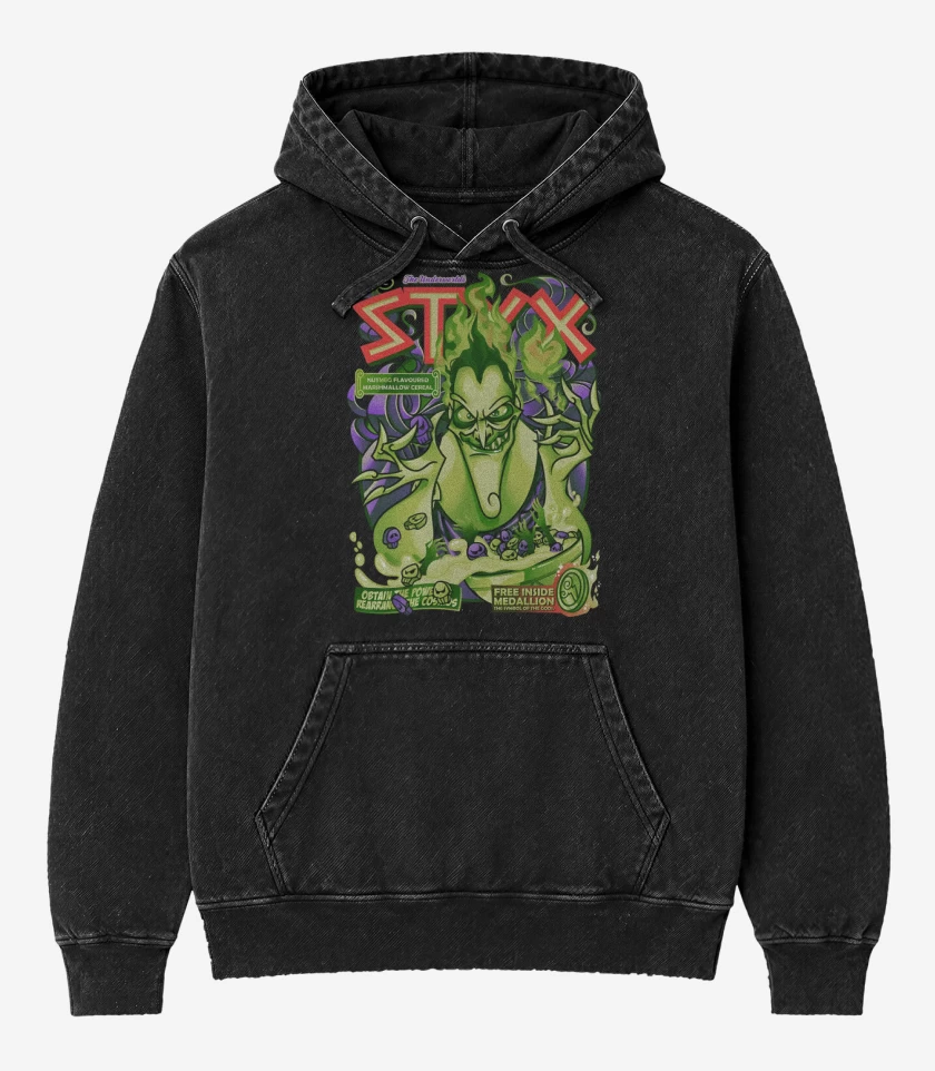 Poleron Canguro Acid Wash Negro de The Underworld Styx 