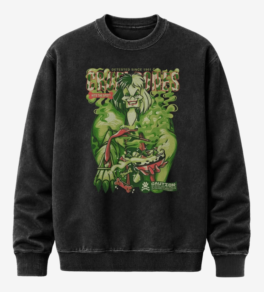 Poleron Polo Acid Wash Negro de Cruel Bones