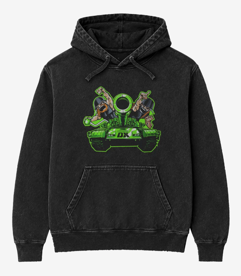 Poleron Canguro Acid Wash Negro de Dx