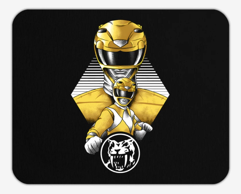 Mousepad Negro de Yellow Ranger