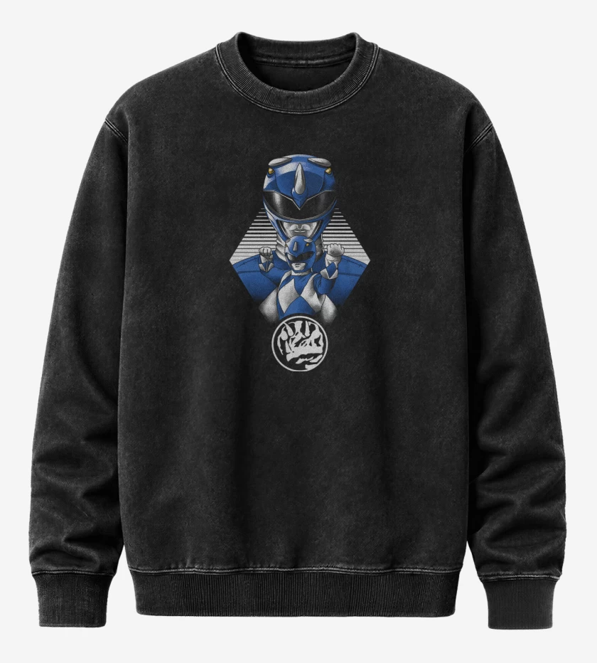 Poleron Polo Acid Wash Negro de Blue Ranger 