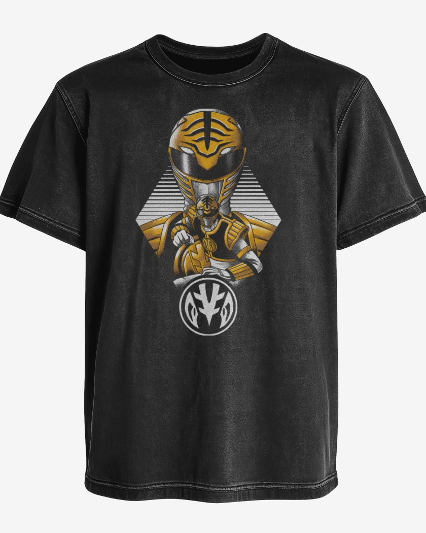Polera desgastada White Ranger