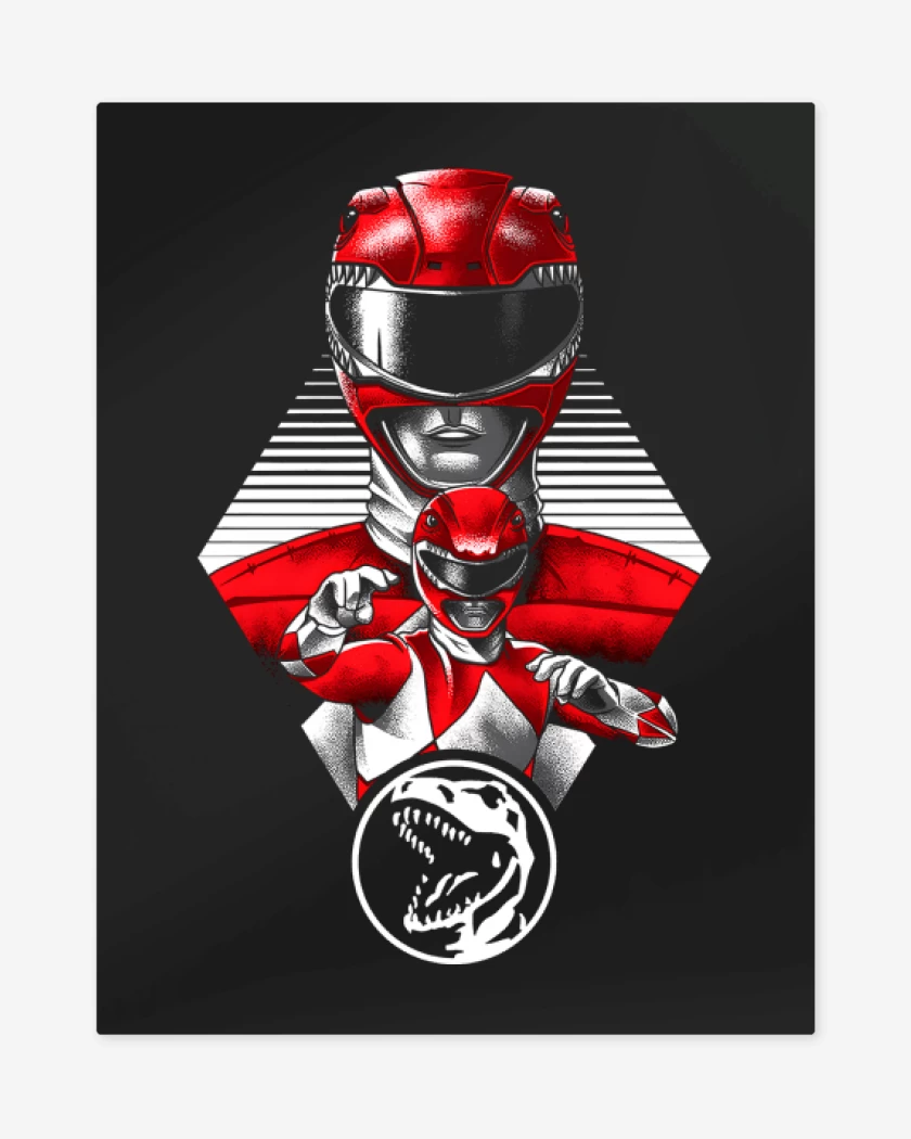 Print metalico Negro de Red Ranger