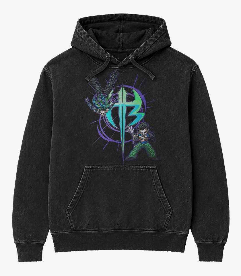 Poleron Canguro Acid Wash Negro de Hardy Boys 