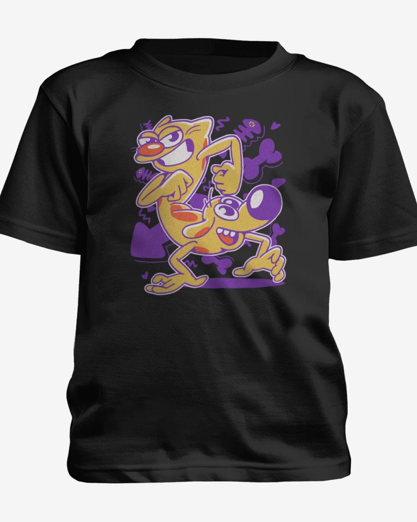 Polera de niño Negro de Cat Dog 