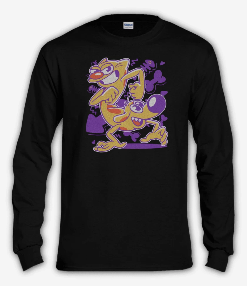 Polera manga larga Negro de Cat Dog 