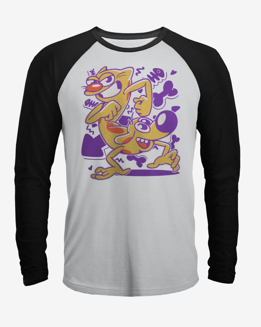 Polera Raglan Cat Dog 