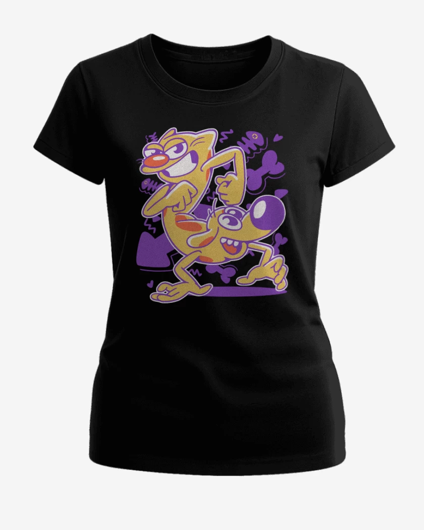 Polera de Mujer Negro de Cat Dog 