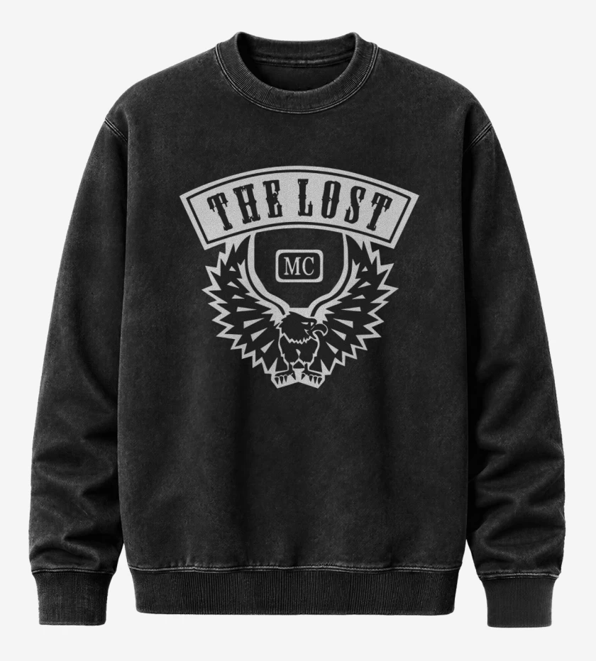 Poleron Polo Acid Wash Negro de The Lost MC