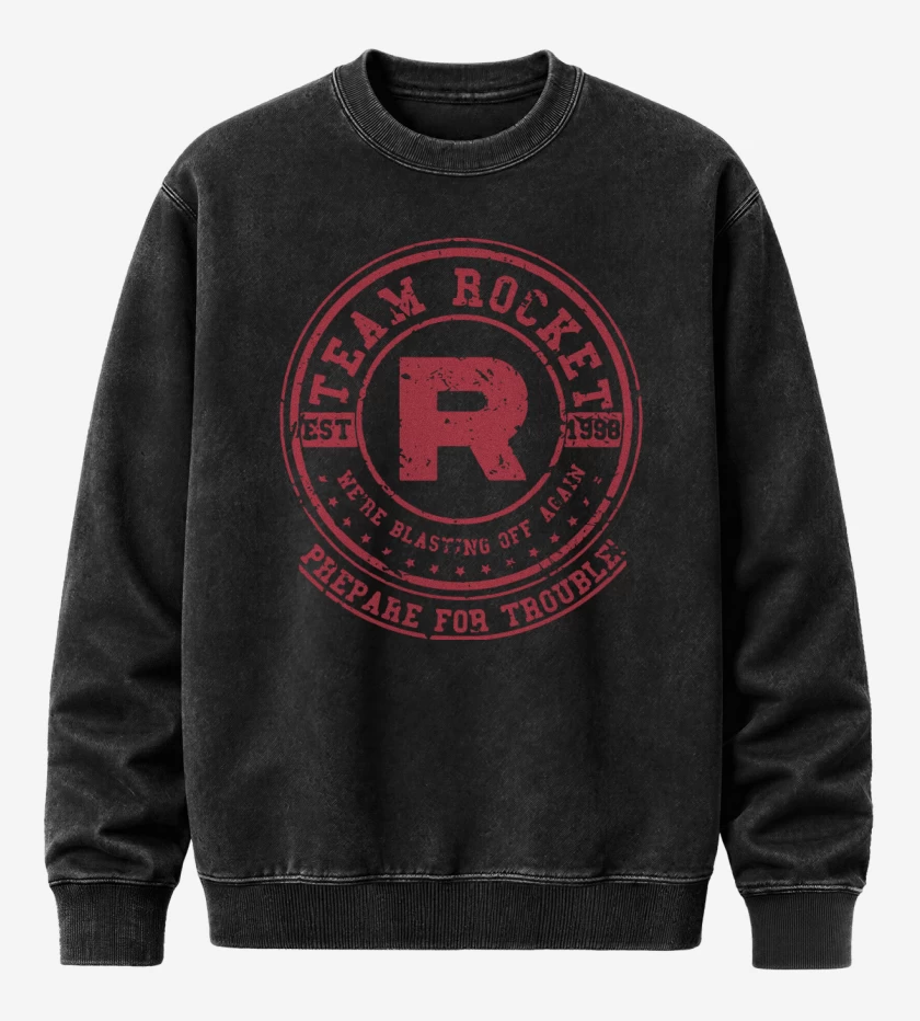 Poleron Polo Acid Wash Negro de Team R