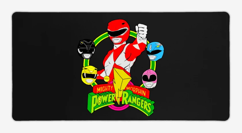 Mouse pad Gamer Negro de Power rangers 