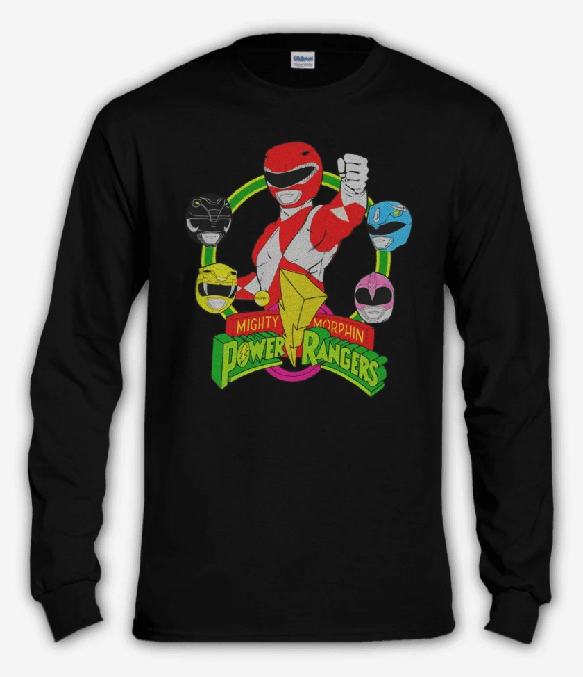 Polera manga larga Negro de Power rangers 