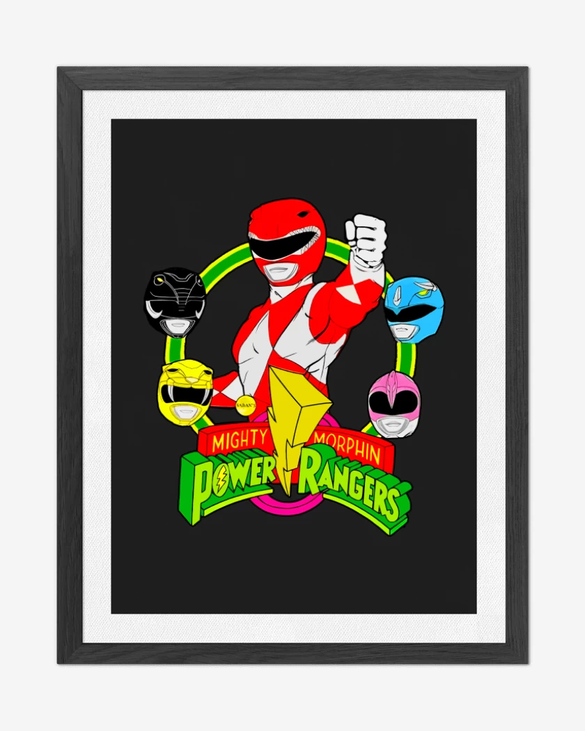 Cuadro decorativo Negro de Power rangers 