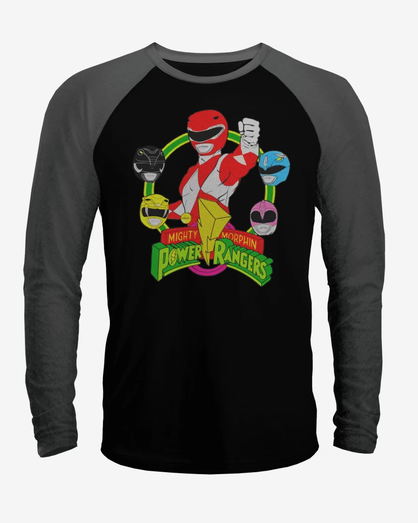 Polera Raglan Power rangers 