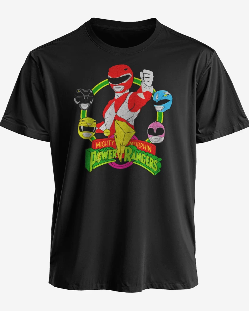 Polera premium Negro de Power rangers 